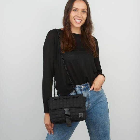 NWT IHKWIP Quilted Flap Convertible Shoulder Bag w/ Chain Strap - Picture 5 of 8